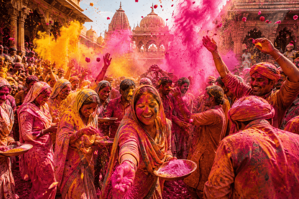 holi in mathura vrindavan